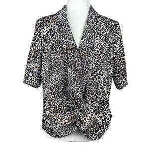 1.State Modern Rebel Leopard Print Hi Low Hem Blouse S